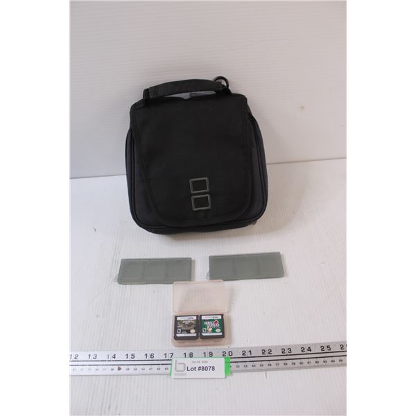 Nintendo DS Case w/ Cartridge Holders & Games: Monster Jam & Club House