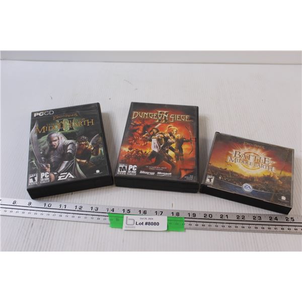 PC Video Game CD's: Lord of The Rings 1, Lord of The Rings 2, Dungeon Siege 2