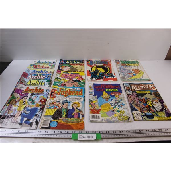 (9) Archie Comic Books, Simpsons Comic Book, Blackhawk Comic Book, Heathcliff's Comic Book, Avengers