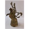 Image 4 : Vintage Brass Wall Mount 13.5" x 5.5" w/ Brass Bell 4" - May Need Maintenance