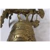 Image 6 : Vintage Brass Wall Mount 13.5" x 5.5" w/ Brass Bell 4" - May Need Maintenance