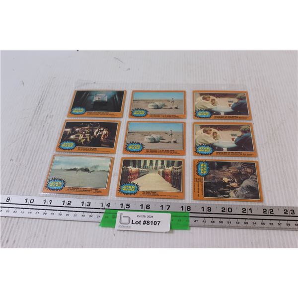 (9) Vintage Star Wars Cards: Series 3 Orange