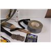 Image 3 : Pipe Ender, (2) Packing Tape w/ Dispenser, Shoehorns, Paint Sticks, Duct Tape, Misc.