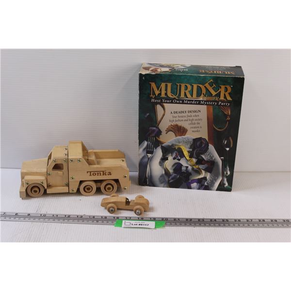Wooden Tonka Truck, Mini Wooden Tonka Car, & Murder Mystery Game
