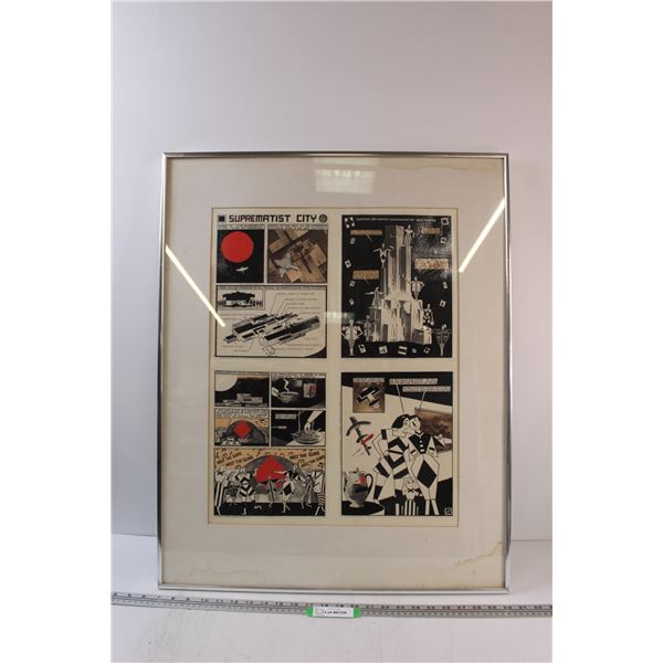 * Suprematist City Picture 24" x 30" - Some Water Damage