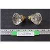 Image 1 : (2) Antique Glass Door Knobs (One Set Screw Missing)