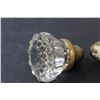 Image 2 : (2) Antique Glass Door Knobs (One Set Screw Missing)