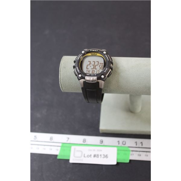 Large Timex Ironman Triathlon, Black Band - (Works)