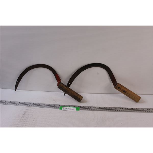 (2) Antique Hand Sickles