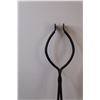 Image 3 : Brass, Marble, & Cast Iron Firewood Tongs & Iron Firewood Tongs