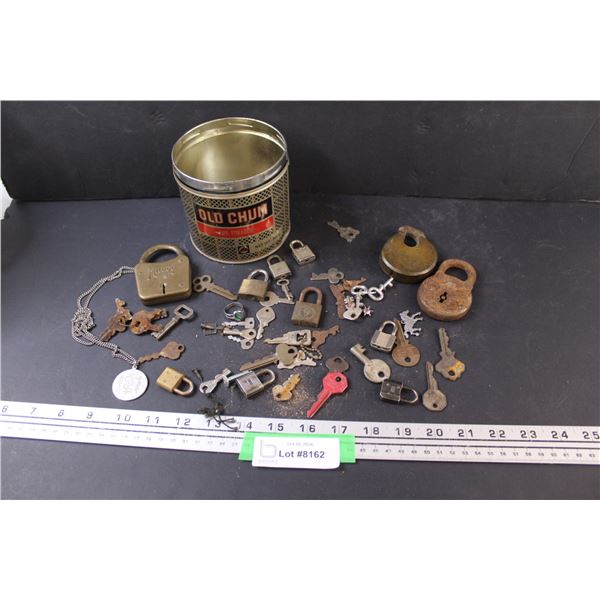 Assorted Antique/Vintage Locks & Keys - As Is