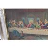 Image 2 : 22" x 18" Last Supper Print w/ Brass Frame & Cyan Light