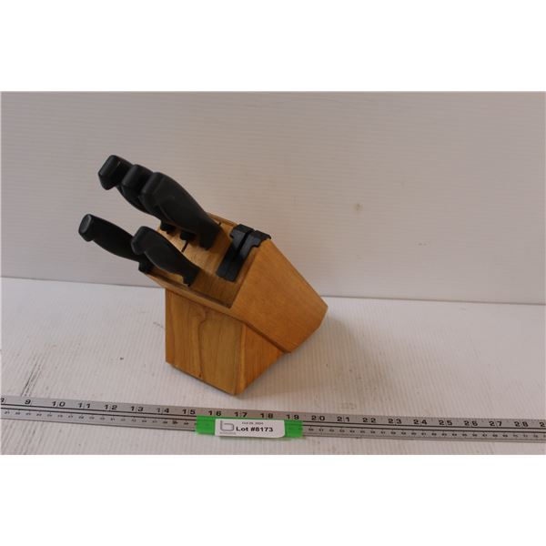 5 Piece Wiltshire Kitchen Knife Set w/ Block & Sharpener