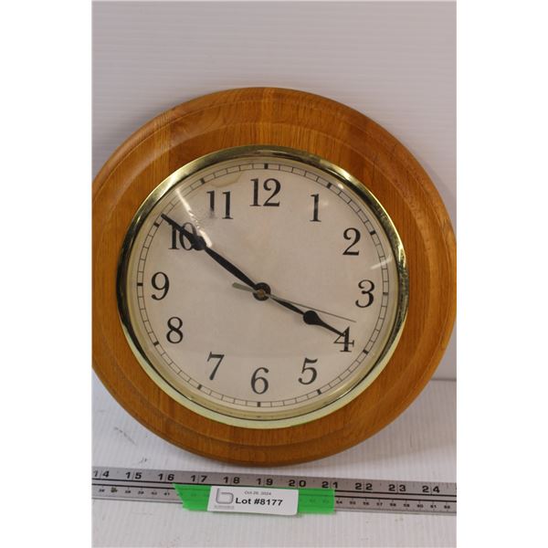 11.75" Wooden Clock - (Works)