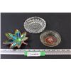 Image 1 : (2) Glass Ashtrays, Ceramic Ashtray