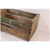 Image 4 : Pear Wooden Crate, Oil & Vinegar Crock Jars - Some Wear