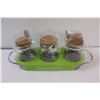 Image 3 : (4) Candles, (3) Glass Candle Holders, Spice & Condiment Set