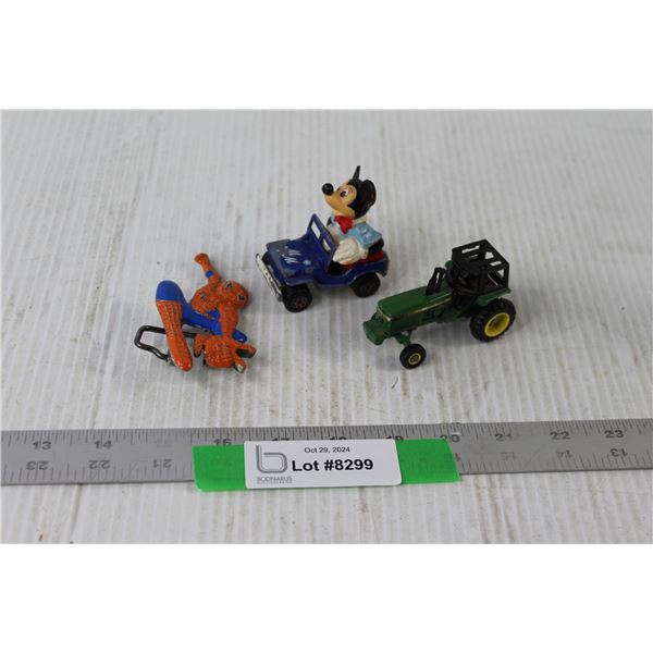 Toy Tractor, Spiderman Belt Buckle, Toy Mickey Mouse Car
