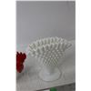 Image 3 : Avon Chicken Moisturized Hand Lotion Bottle, Milk Glass Hobnail Fan Vase