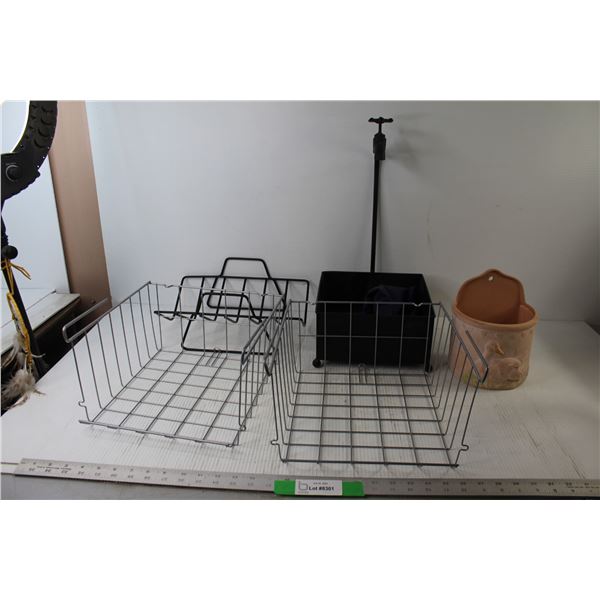 (2) Steel Wire Baskets, Sink/Faucet Decoration, Planter, Drying Rack