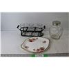 Image 1 : Decorative Plate, Jar, Jar Tray with (3) Jars