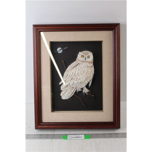 3D Owl Art Framed - 14" x 17"