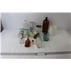 Image 1 : Assorted Glass Bottles, Porcelain Jar