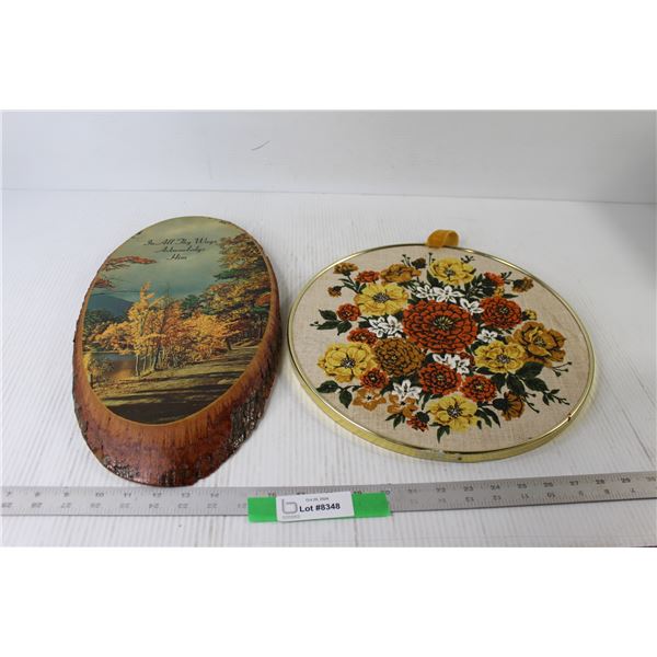 Wooden Quote Plaque, Fabric Art