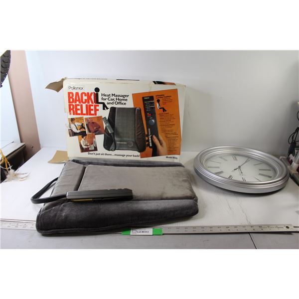 Back Relief Heat Massager, Quartz Clock - Both As Is