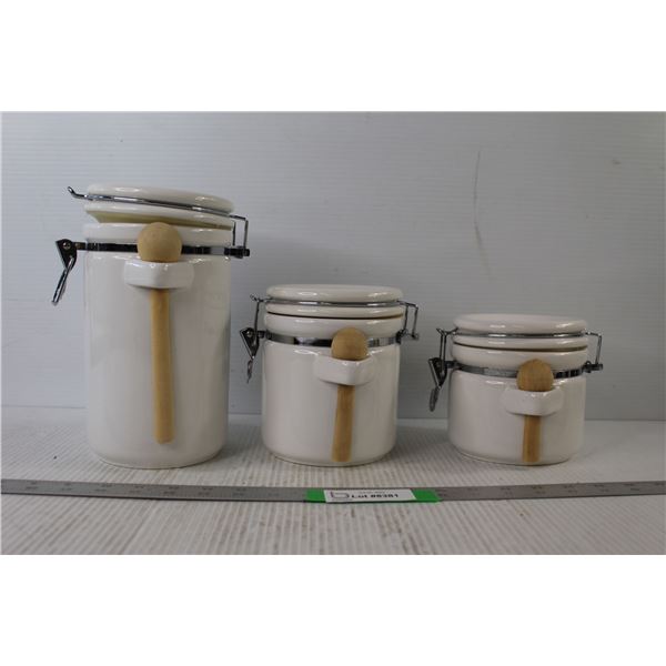 (3) Jars With Spoons