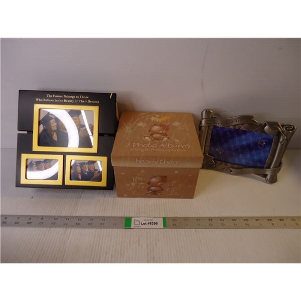 (2) Graduation Type Picture Frames and (3) Photo Album "Bearly There"