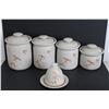 Image 1 : (10) Pieces of Kurenda Pottery Cannister Set w/ Matching Butter Dish