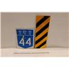 Image 1 : *(2) Metal Signs - "Caution", "44 Highway" - 35.5 x 12, 17.75x 23.5