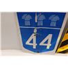 Image 2 : *(2) Metal Signs - "Caution", "44 Highway" - 35.5 x 12, 17.75x 23.5