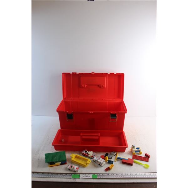 Plano Large Plastic Tool Box and Assorted Building Blocks