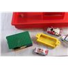 Image 2 : Plano Large Plastic Tool Box and Assorted Building Blocks