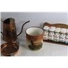 Image 7 : Copper Ash Trays, Watering Can, Salt & Pepper Shakers and Ceramic Banff Mug, I'm Spice Rack