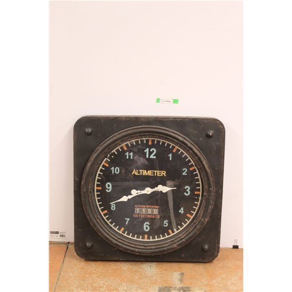 * Large ''Altimeter'' Clock - As Is 32'' x 2''