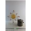 Image 1 : Wired Sun Wall Decor and Galvanized Oil Can