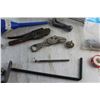 Image 12 : Telescopic Magnet, Garden Rakes, Screwdriver, Wrenches, Nails, Screws and Assorted Items