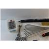 Image 2 : Telescopic Magnet, Garden Rakes, Screwdriver, Wrenches, Nails, Screws and Assorted Items