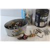 Image 5 : Spark Plugs, Tins, Propane Gauge and Assorted Hardware - Nails, Screws & Misc.