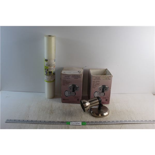 (2) Euro Head Ceiling/Wall Lights - As Is and Shelf Liner Roll