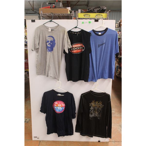 * (4) T Shirts and Sleeveless Shirt - Size L