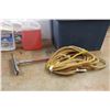Image 9 : *String Lights - Tested, Squeegee, Large Plastic Tote and (5) Anti Freeze  Washer Fluid Jugs - Seale