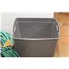 Image 2 : * Large Plastic Tote and (2) Garden Hoses - Length Unknown