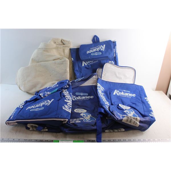 (6) Columbia Brewery Kokanee Backpacks and Cloth Canvas