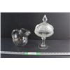 Image 1 : Glass Pitcher and Candy Dish with Lid