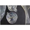 Image 9 : Glass  Iridescent Thumbprint Punch Bowl, (8) Matching Glass Cups and Ladle