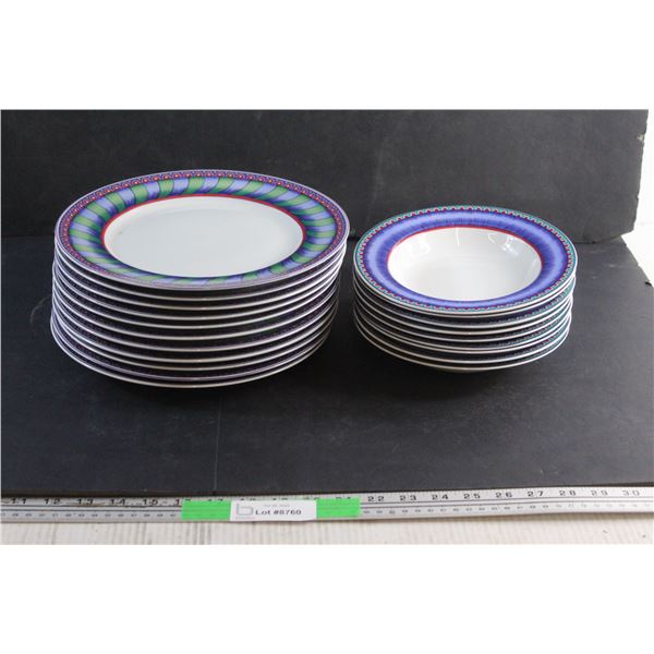 (11) Royal Heritage Porcelain Plates and (9) Bowls